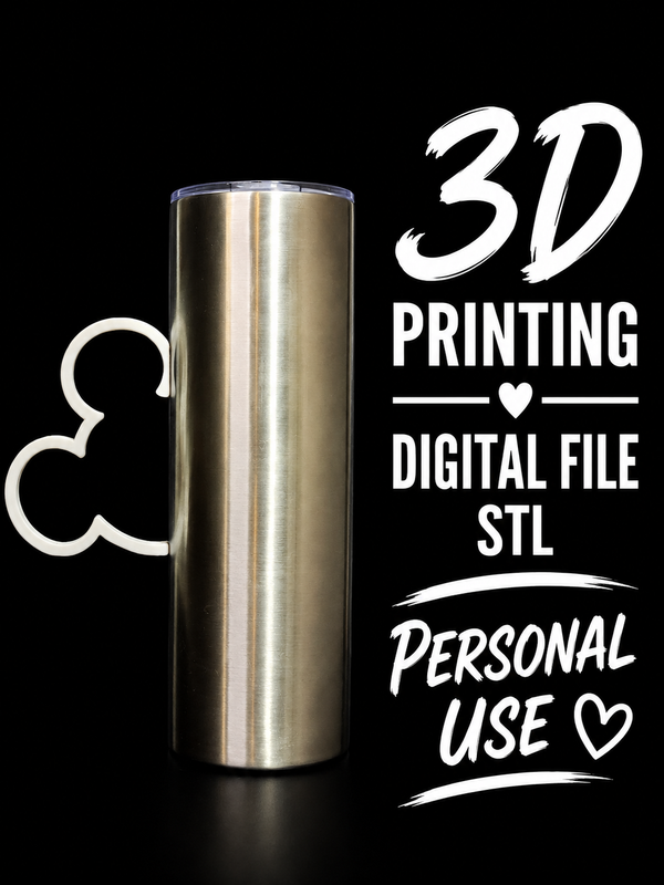 Mouse head - Tumbler Handle Digital File Stl