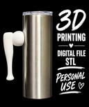 Baseball Bat - Tumbler Handle Digital File Stl
