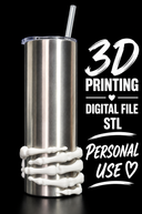 Wrapped Skeleton Hand- Tumbler Element Digital File Stl