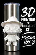 Cute Scarecrow - Tumbler Element Digital File Stl