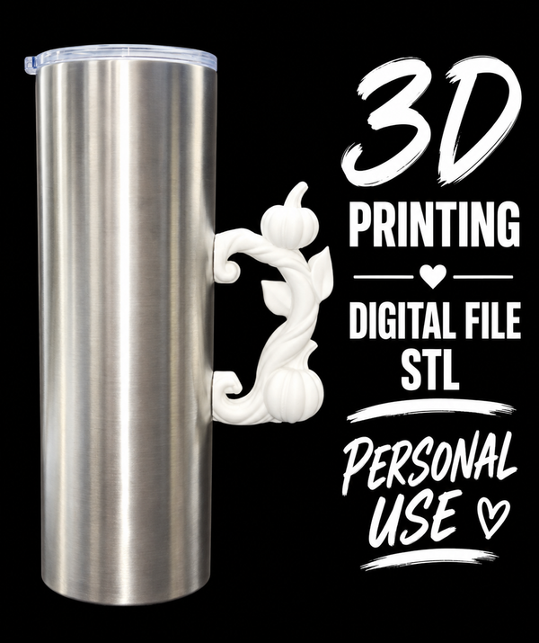 Pumpkin vines - Tumbler Handle Digital File Stl