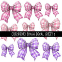 Checkered Bows UV DTF Decal sheets 3 to choose from