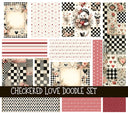 Checkered Love Doodle Patchwork Set