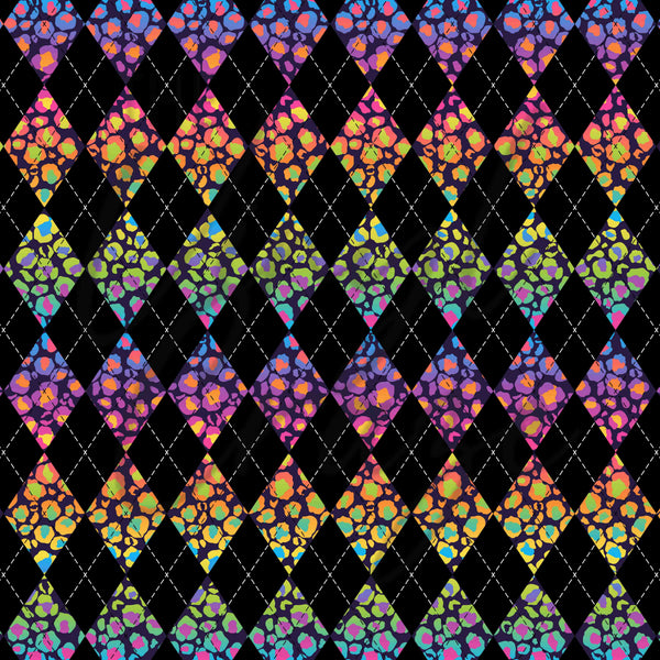 Cheetah Argyle Ombre - Adhesive Vinyl 12x12 Sheet