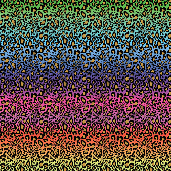Cheetah Rainbow Ombre - Adhesive Vinyl Sheets
