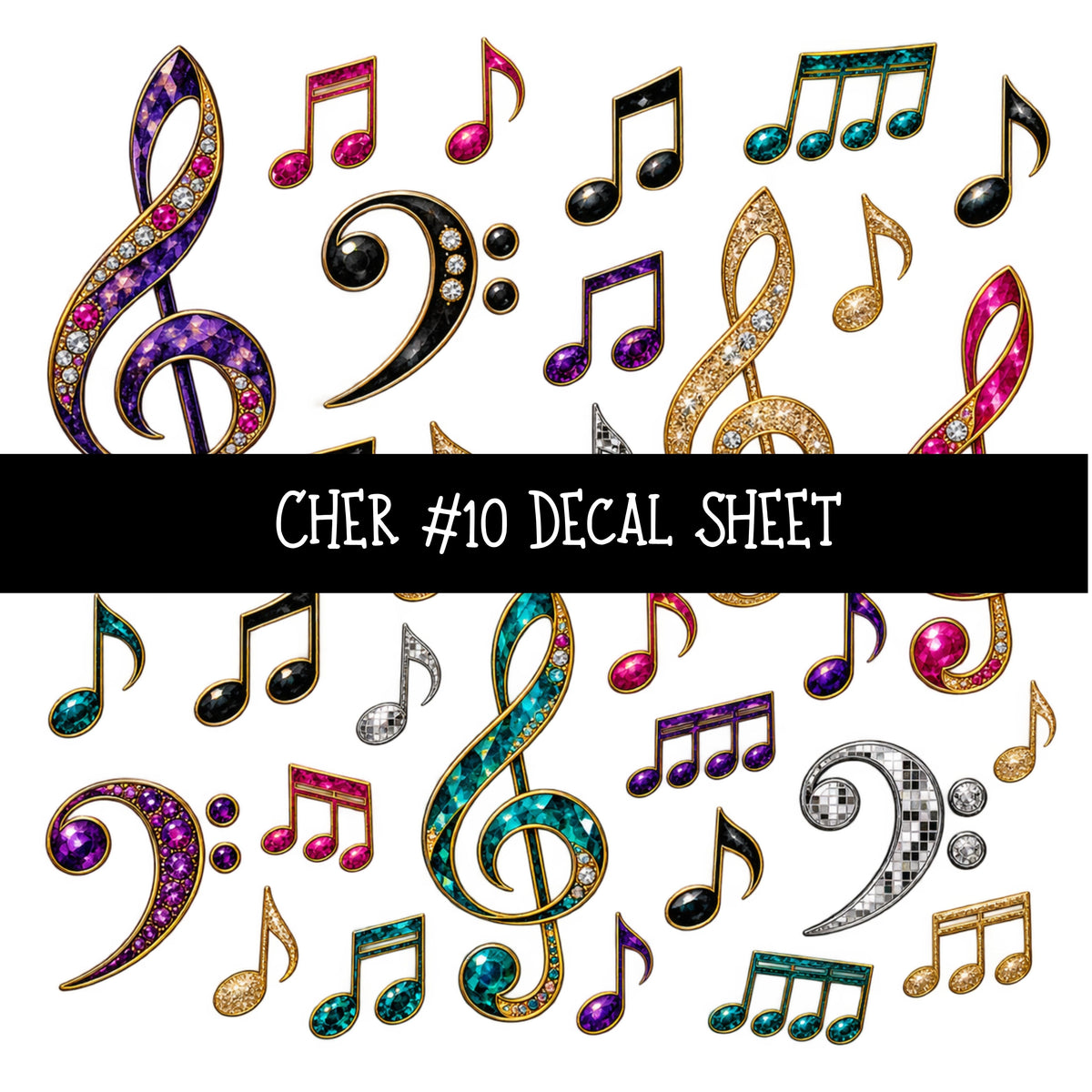 Cher UV DTF Decal sheets 12 Designs available