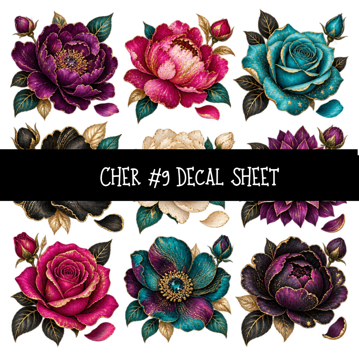 Cher UV DTF Decal sheets 12 Designs available
