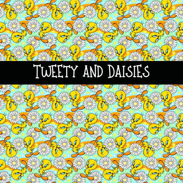 Tweety and Daisies vinyl sheet