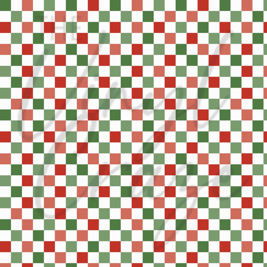 Christmas Checkers - Adhesive Vinyl 12x12 Sheet