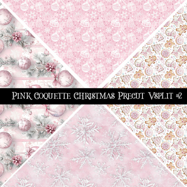 Pink Coquette Christmas precut Vsplits 12x12 vinyl sheet 2 designs available