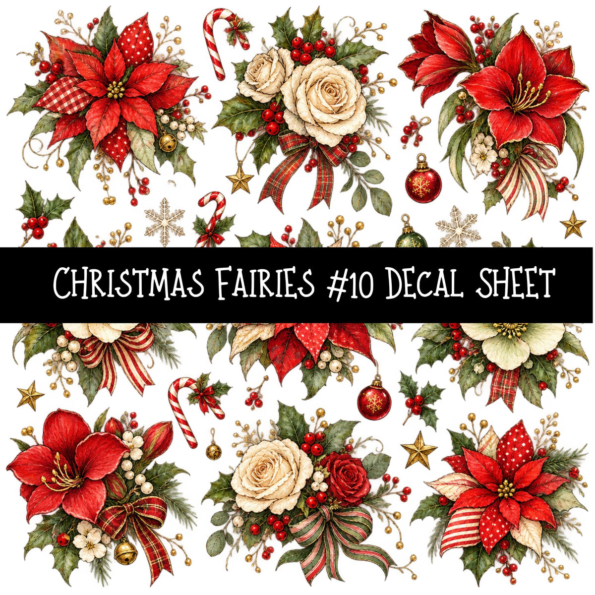 Christmas Fairies UV DTF Decal sheets 13 Designs available