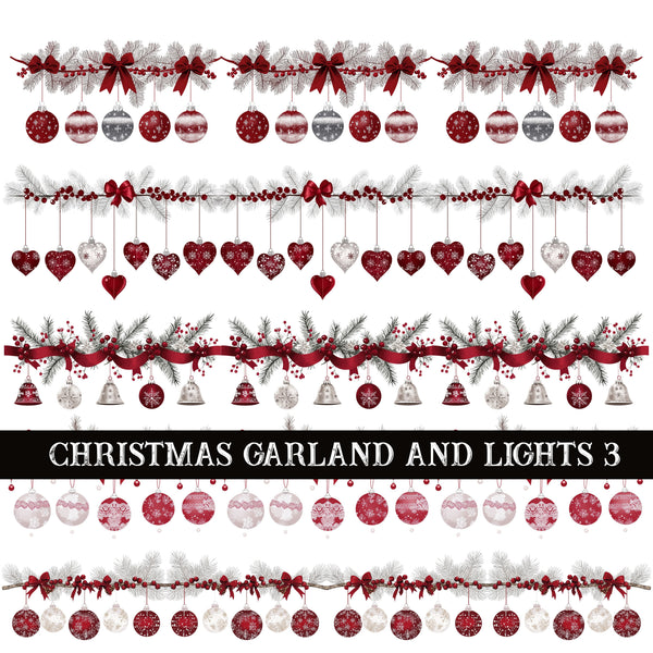 Christmas Garland and Lights Collection UV DTF Decal Sheets 7 Design sheets
