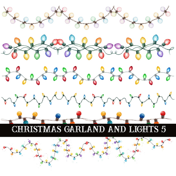 Christmas Garland and Lights Collection UV DTF Decal Sheets 7 Design sheets