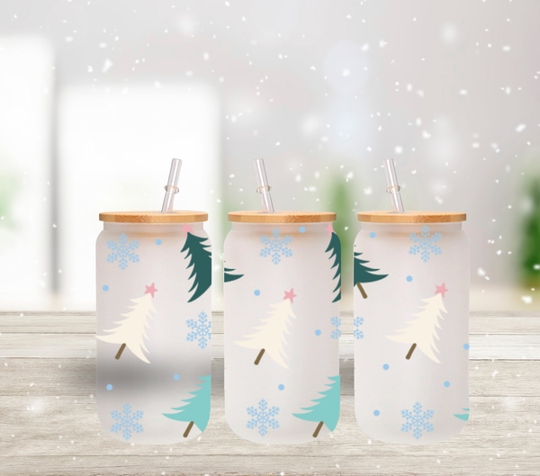 Christmas Trees - UV DTF 16oz Libbey wrap