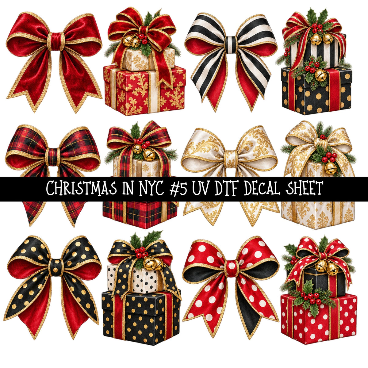 Christmas in NYC UV DTF Decal sheets 9 Designs available