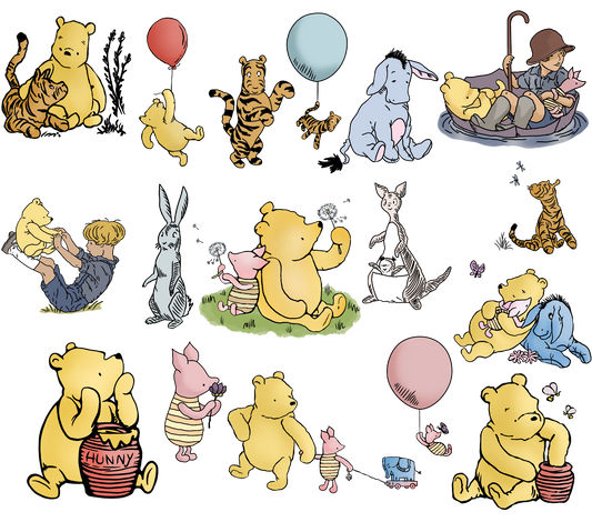 Classic Pooh UV DTF Decals