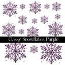 Classy Snowflakes Decal sheets- 7 Color Options