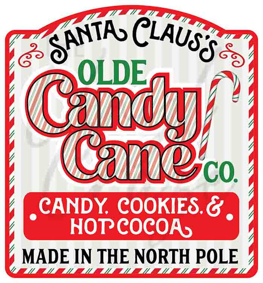 Claus Candy Cane Company - UV DTF Decal