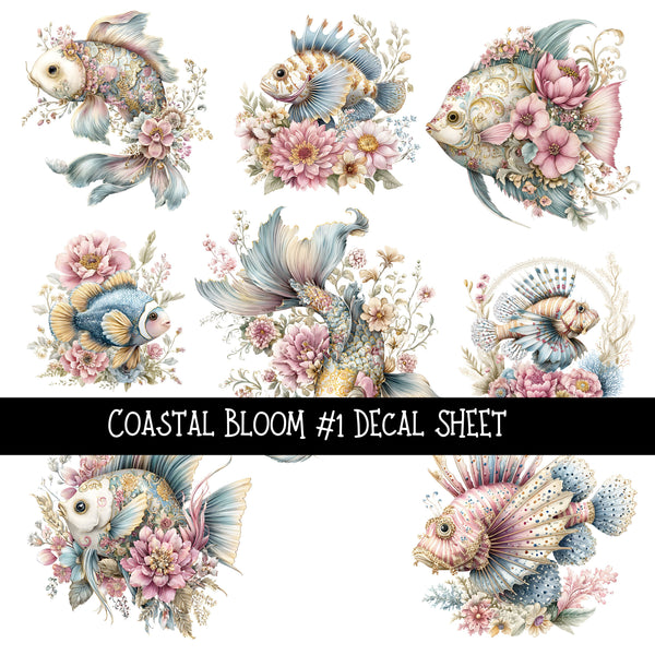 Coastal Bloom UV DTF Decal sheets 5 design Options  available