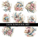 Coastal Bloom UV DTF Decal sheets 5 design Options  available