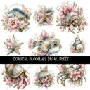 Coastal Bloom UV DTF Decal sheets 5 design Options  available
