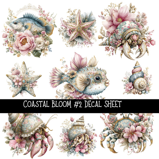 Coastal Bloom UV DTF Decal sheets 5 design Options  available