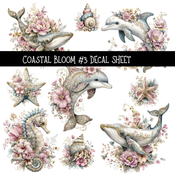 Coastal Bloom UV DTF Decal sheets 5 design Options  available