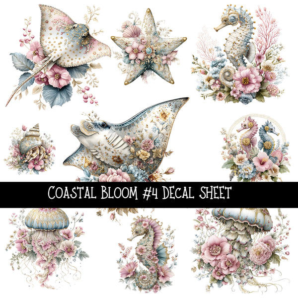 Coastal Bloom UV DTF Decal sheets 5 design Options  available