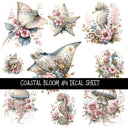 Coastal Bloom UV DTF Decal sheets 5 design Options  available