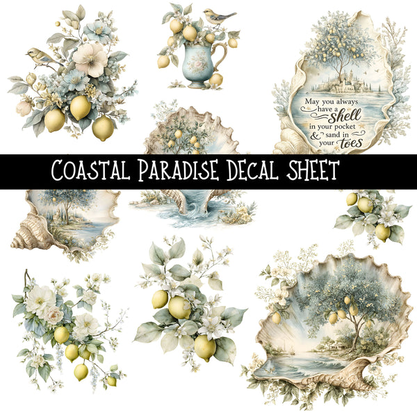 Coastal Paradise UV DTF Decal sheets