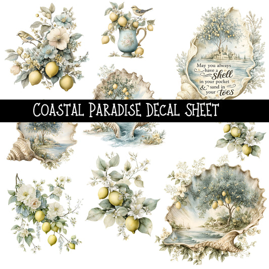 Coastal Paradise UV DTF Decal sheets
