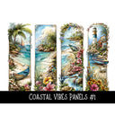 Coastal Vibes Panels UV DTF Decal sheet 6 designs to choose from