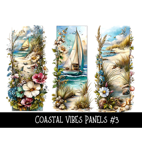 Coastal Vibes Panels UV DTF Decal sheet 6 designs to choose from