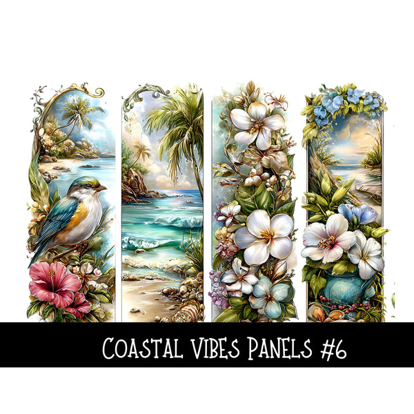 Coastal Vibes Panels UV DTF Decal sheet 6 designs to choose from