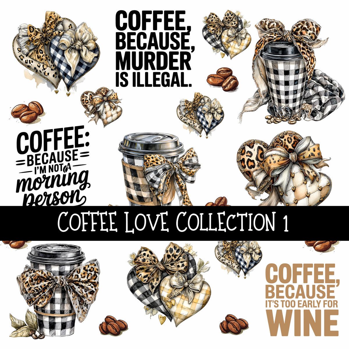 Coffee Love Collection 5 UV Decal sheets to choose from
