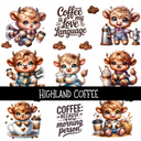 Highland Coffee UV DTF Decal sheet