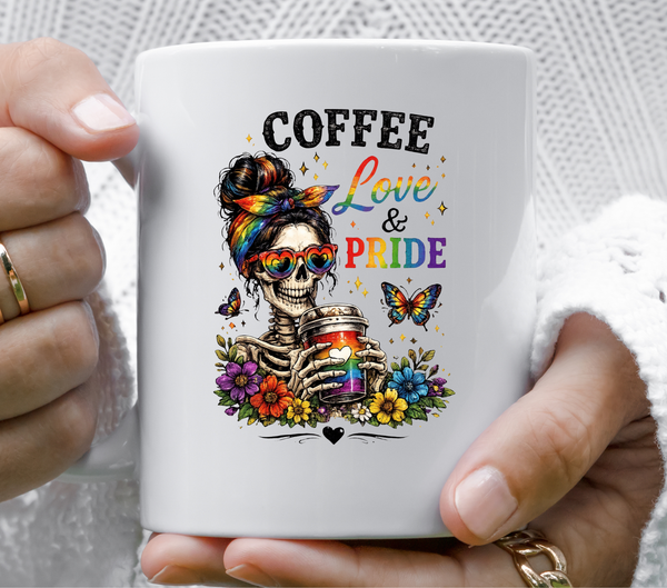 Coffee, Love and pride- UV DTF Decal