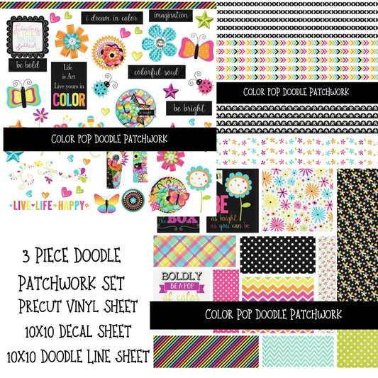 Color Pop Doodle Patchwork Set