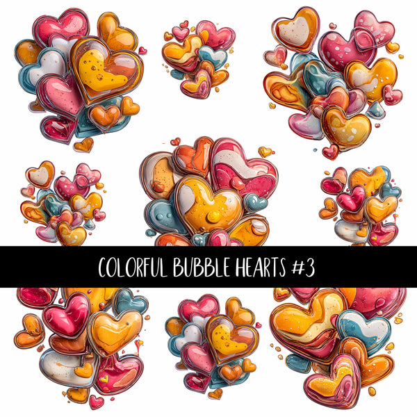 Colorful Bubble Hearts UV Decal sheets 3 to choose from