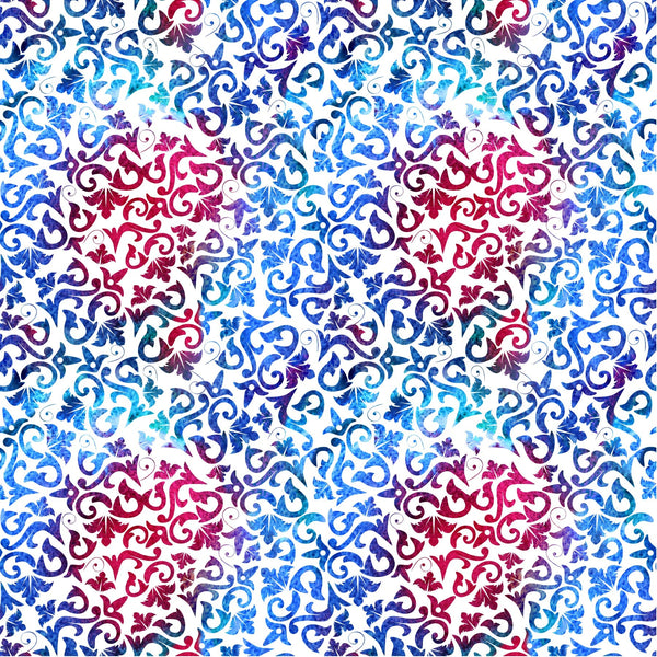 Colorful Damask - Adhesive Vinyl Sheets