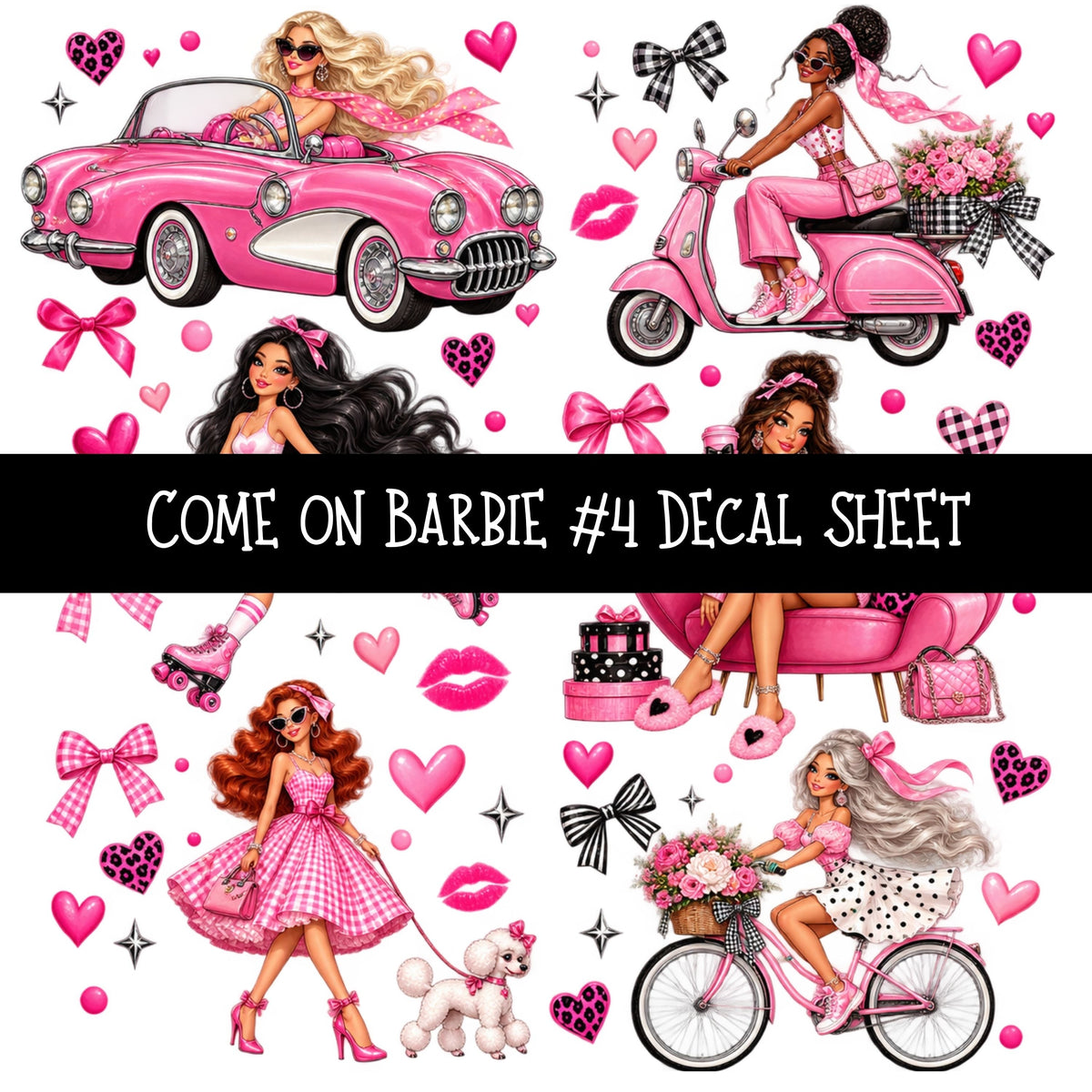 Come on Barbie UV DTF Decal sheets 13 Designs available