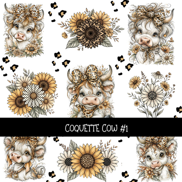 Coquette Cow UV DTF Decal sheets 2 Designs available