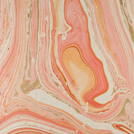 Coral and Orange Marble - Adhesive Vinyl Sheets