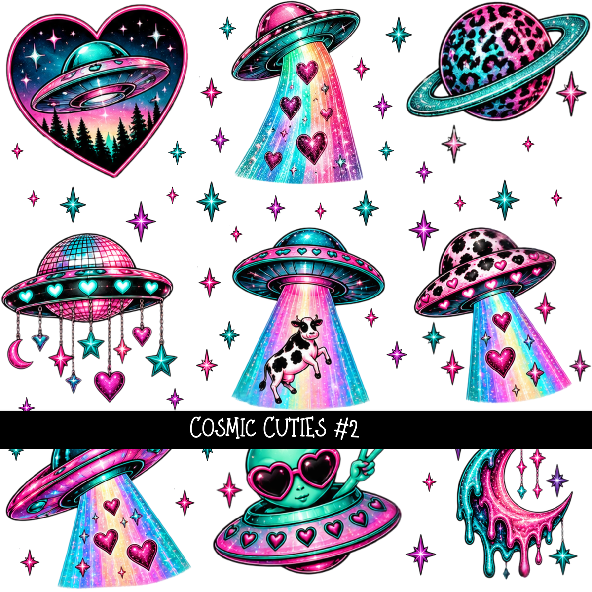 Cosmic Cuties - UV DTF Decal sheets