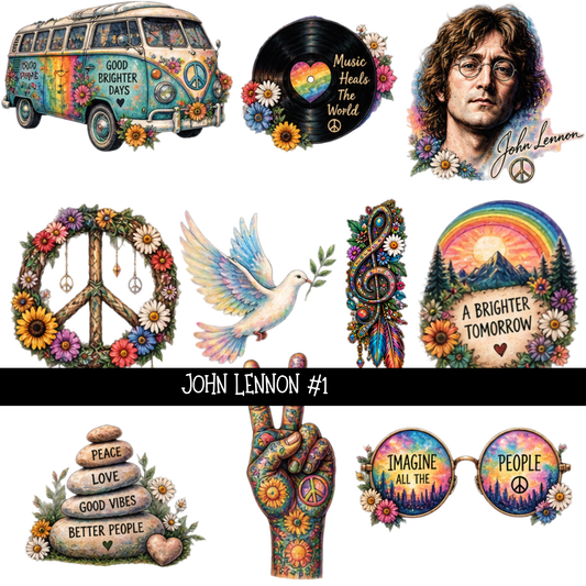 John Lennon - UV DTF Decal sheets