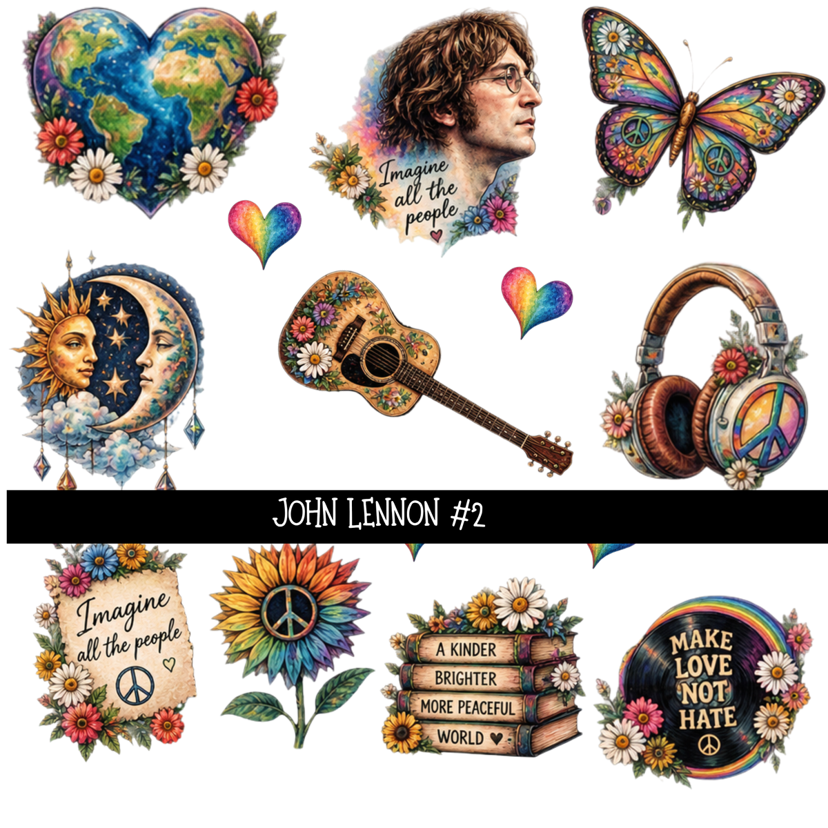 John Lennon - UV DTF Decal sheets
