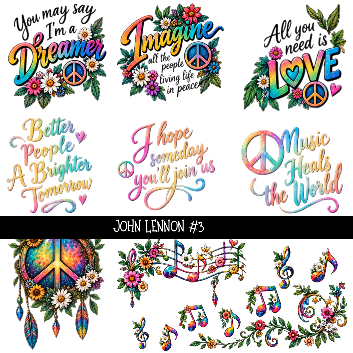 John Lennon - UV DTF Decal sheets