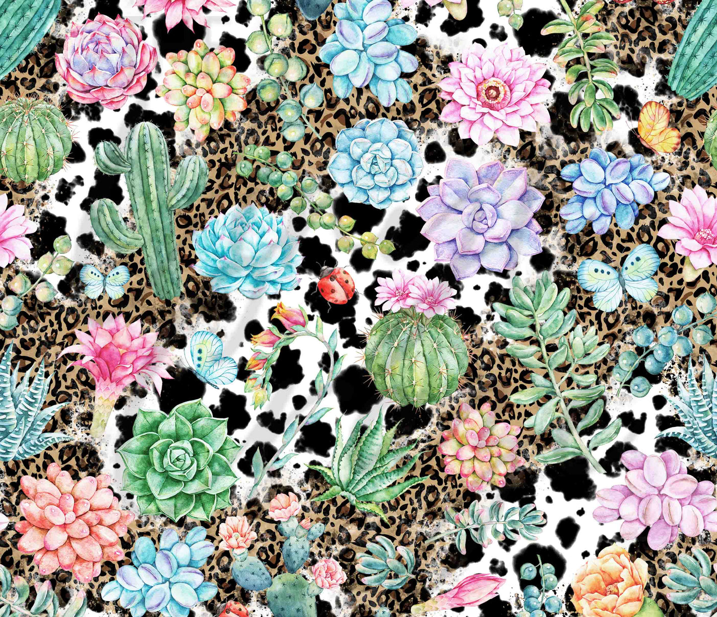 Cow Succulents - Adhesive Vinyl Wrap