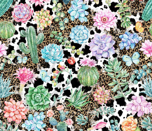 Cow Succulents - Adhesive Vinyl Wrap