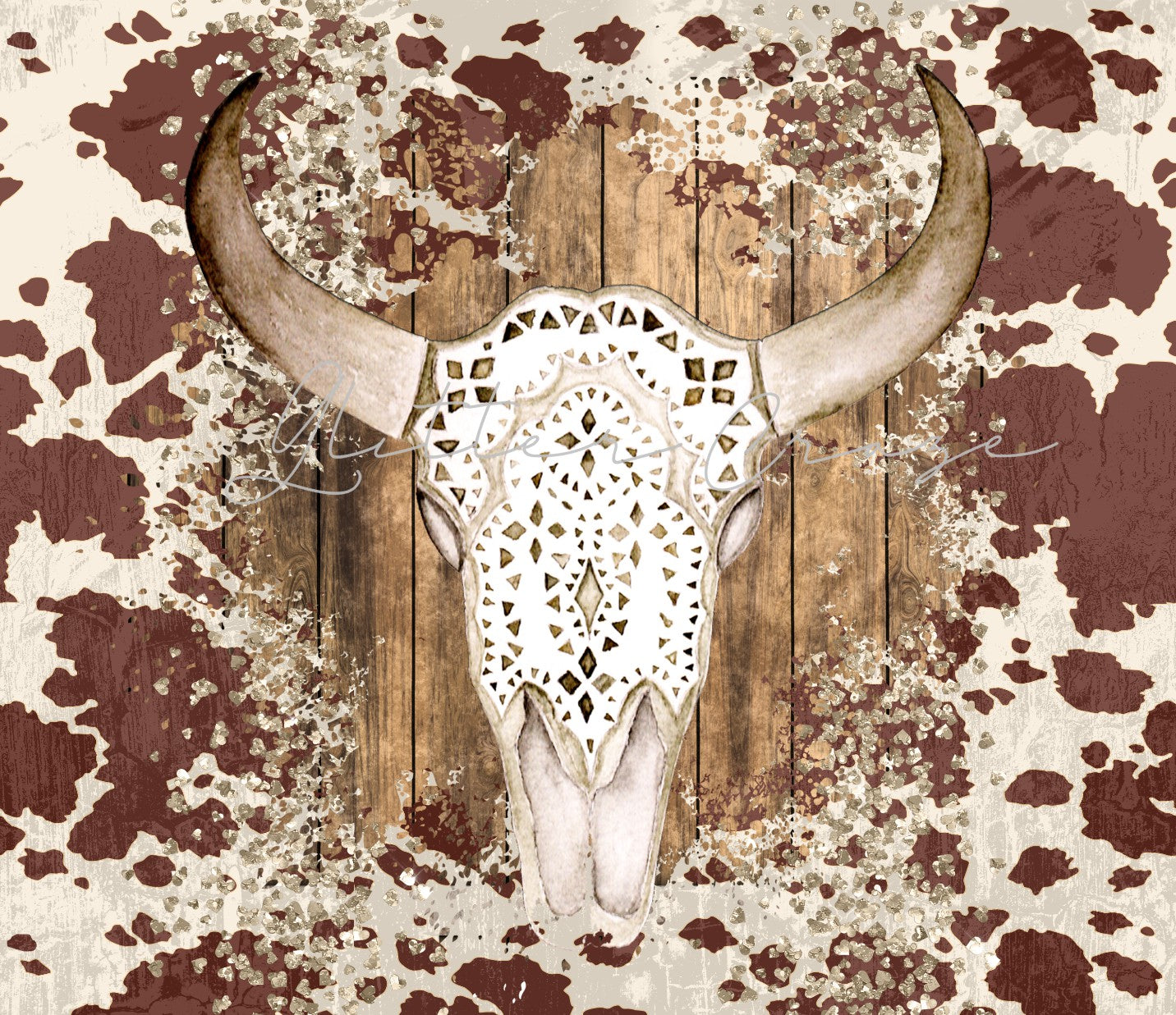 Cowhide Skull - Adhesive Vinyl Wrap